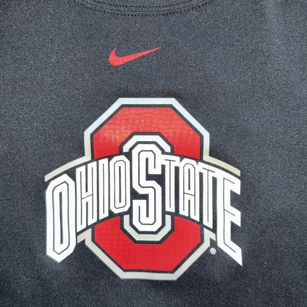 Men’s small Nike Ohio State dri-fit short sleeve shirt. Black with Block O - Picture 2 of 4